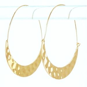 Gold plated crescent hoops; nwot